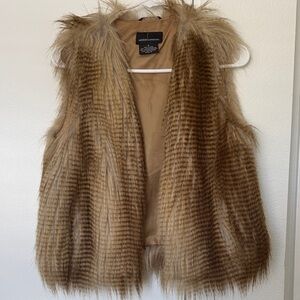 Moda International Brown Faux Fur Vest